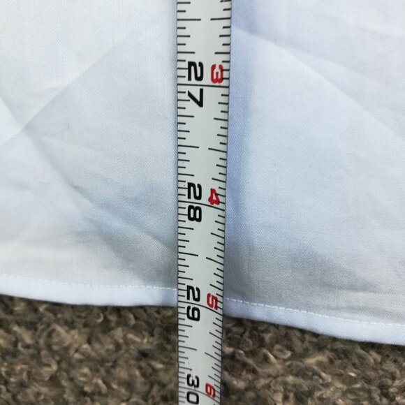 Teddy Stratford Shirt L/S Button Up Hidden Zipper Light Blue Mens Size 1 - Picture 9 of 10